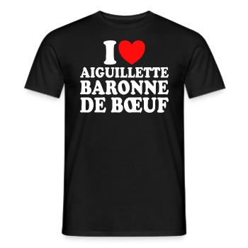 Boucher I Love Aiguillette Baronne De Boeuf - T-shirt homme - noir - Devant - AI Model Male 178 light (178cm)