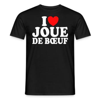 Boucher I Love Joue De Boeuf - T-shirt homme - noir - Devant - AI Model Male 178 light (178cm)
