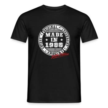 Retro Patch Vintage 1986 Birthday Gift - Men's T-Shirt - black - Front - AI Model Male 178 light (178cm)