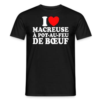 Boucher I Love Macreuse À Pot-Au-Feu De Boeuf - T-shirt homme - noir - Devant - AI Model Male 178 light (178cm)