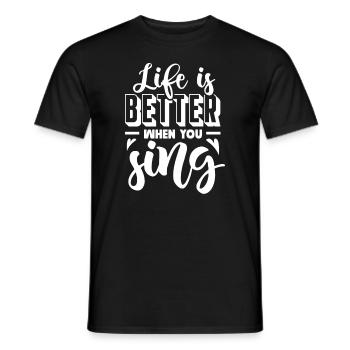 Sänger Sängerin Singen Musiker Geschenk - Männer T-Shirt - Schwarz - Vorne - AI Model Male 178 light (178cm)