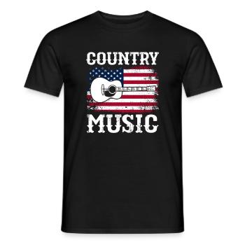 Country Music Country Music Gift - Men's T-Shirt - black - Front - AI Model Male 178 light (178cm)