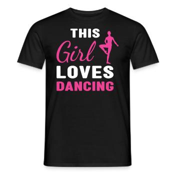 Dancer This Girl Loves Dancing - Men's T-Shirt - black - Front - AI Model Male 178 light (178cm)