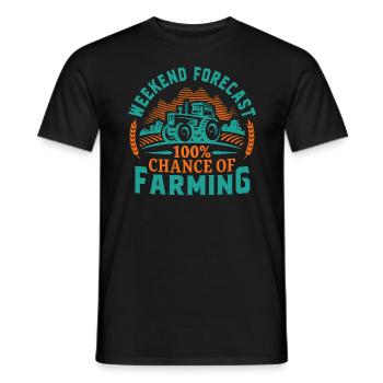 Prévisions du week-end 100% de chances d’agriculture - T-shirt homme - noir - Devant - AI Model Male 178 light (178cm)