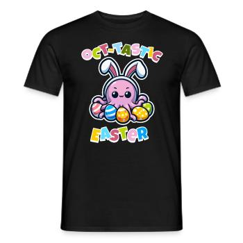 Happy Easter with funny octopus - Men's T-Shirt - black - Front - AI Model Male 178 light (178cm)