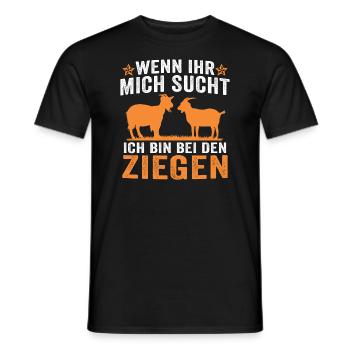 Wenn ihr mich sucht ich bin bei den Ziegen - Männer T-Shirt - Schwarz - Vorne - AI Model Male 178 light (178cm)