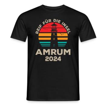 Amrum 2024 Recreational Trip Lighthouse Motif - Men's T-Shirt - black - Front - AI Model Male 178 light (178cm)