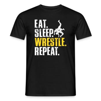Wrestling Wrestler Fight Wrestling Ringer Gift - Men's T-Shirt - black - Front - AI Model Male 178 light (178cm)