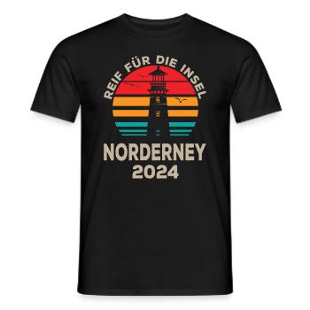 Norderney 2024 Inselabenteuer Leuchtturm Design - Männer T-Shirt - Schwarz - Vorne - AI Model Male 178 light (178cm)