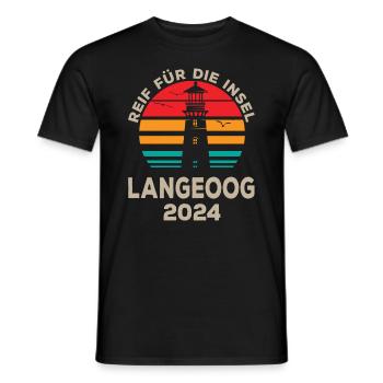 Langeoog 2024 Relaxation Lighthouse Design - Men's T-Shirt - black - Front - AI Model Male 178 light (178cm)