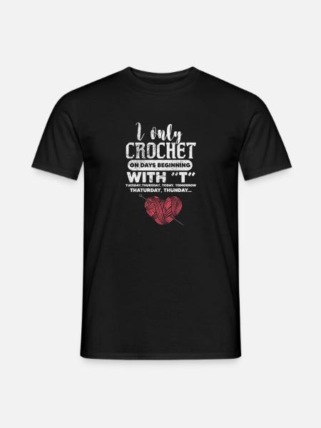 Crochet Knitting - Men's T-Shirt - black