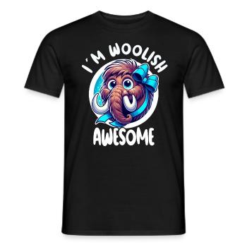 I ́m Woolish Awesome Cute Mammoth - Men's T-Shirt - black - Front - AI Model Male 178 light (178cm)