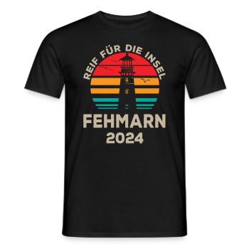 Fehmarn 2024 Ready for the island - Men's T-Shirt - black - Front - AI Model Male 178 light (178cm)