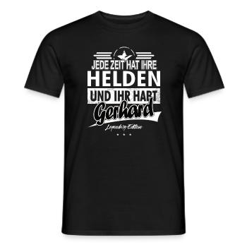Chaque époque a ses héros Vous avez Gerhard - T-shirt homme - noir - Devant - AI Model Male 178 light (178cm)