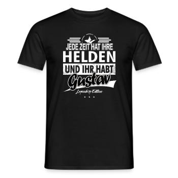 Every era has its heroes You have Gustav - Men's T-Shirt - black - Front - AI Model Male 178 light (178cm)