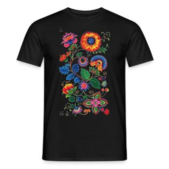 Beau motif floral - T-shirt homme - noir - Devant - AI Model Male 178 light (178cm)