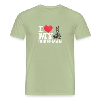 Doberman - Men's T-Shirt - sage - Front - AI Model Male 178 light (178cm)