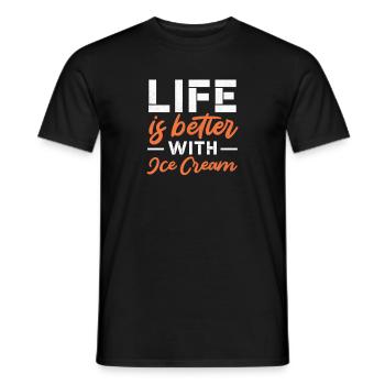 Eiscreme - Männer T-Shirt - Schwarz - Vorne - AI Model Male 178 light (178cm)