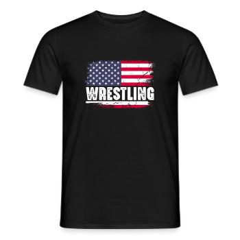 Wrestling Wrestler Fight Wrestling Ringer Gift - Men's T-Shirt - black - Front - AI Model Male 178 light (178cm)