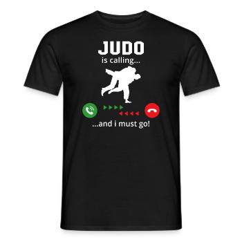 Judo is calling and i must go - Men's T-Shirt - black - Front - AI Model Male 178 light (178cm)
