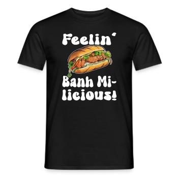 Banh mi licious Design - Men's T-Shirt - black - Front - AI Model Male 178 light (178cm)