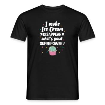 Crème glacée Crème glacée Crème glacée Cadeau d’été - T-shirt homme - noir - Devant - AI Model Male 178 light (178cm)