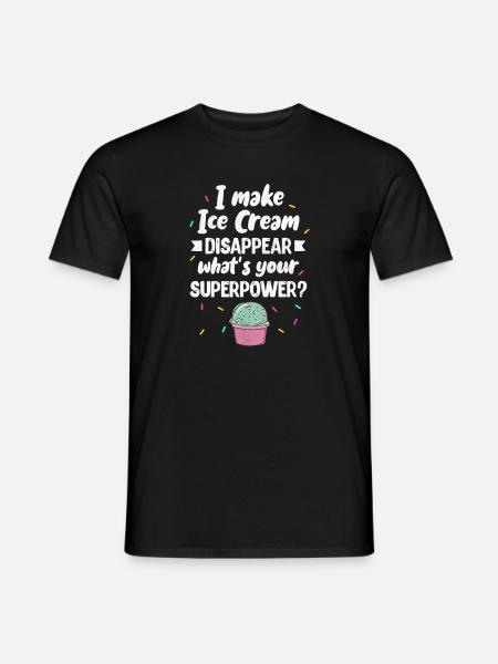Eiscreme - Männer T-Shirt - Schwarz