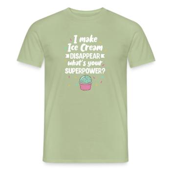 Ice cream - Men's T-Shirt - sage - Front - AI Model Male 178 light (178cm)