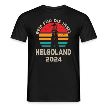 Phare rétro Heligoland Destination 2024 - T-shirt homme - noir - Devant - AI Model Male 178 light (178cm)