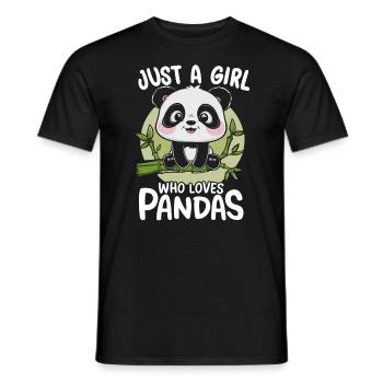 Just a girl who loves Pandas - Männer T-Shirt - Schwarz - Vorne - AI Model Male 178 light (178cm)