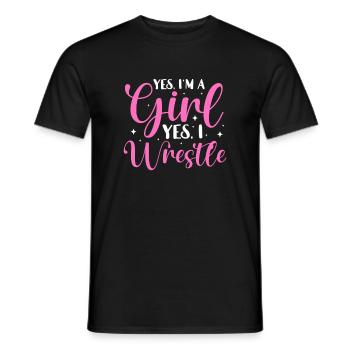Wrestling Wrestler Fight Wrestling Ringer Gift - Men's T-Shirt - black - Front - AI Model Male 178 light (178cm)
