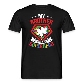 Autisme - T-shirt homme - noir - Devant - AI Model Male 178 light (178cm)