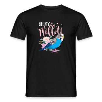Perruche oiseau animal de compagnie perruche cadeau - T-shirt homme - noir - Devant - AI Model Male 178 light (178cm)