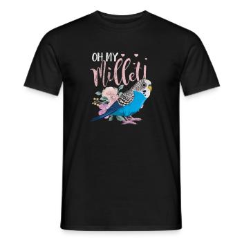 Perruche ondulée - T-shirt homme - noir - Devant - AI Model Male 178 light (178cm)