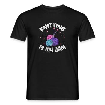 Crochet Knitting - Men's T-Shirt - black - Front - AI Model Male 178 light (178cm)