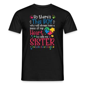Journée de sensibilisation à l’autisme Cadeau autiste - T-shirt homme - noir - Devant - AI Model Male 178 light (178cm)