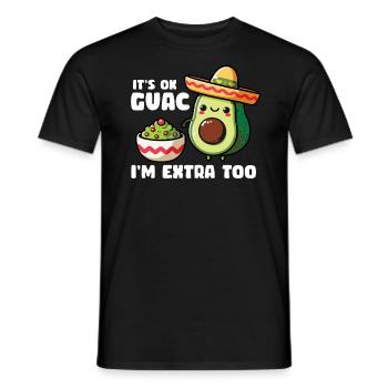 Avocat Guacamole Vegan Cadeau - T-shirt homme - noir - Devant - AI Model Male 178 light (178cm)