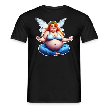 Niedliche dicke gute Laune Fee - Männer T-Shirt - Schwarz - Vorne - AI Model Male 178 light (178cm)