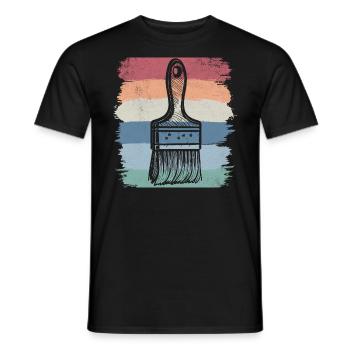 Paint Brush Retro Vintage Style Artist Art - T-shirt homme - noir - Devant - AI Model Male 178 light (178cm)