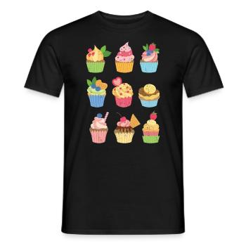 Cupcake - Männer T-Shirt - Schwarz - Vorne - AI Model Male 178 light (178cm)