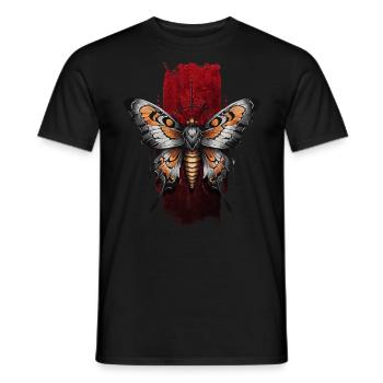 Papillon élégant avec des ailes de couleur orange - T-shirt homme - noir - Devant - AI Model Male 178 light (178cm)