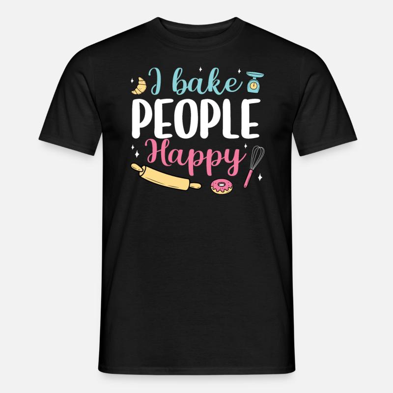 Bäcker Bäckerein Backwaren Backen Geschenk - Männer T-Shirt - Schwarz