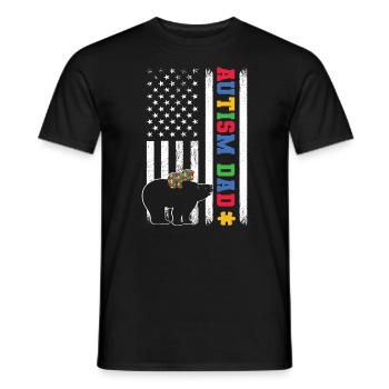 Autism Dad Awareness Day Autistic Gift - Men's T-Shirt - black - Front - AI Model Male 178 light (178cm)
