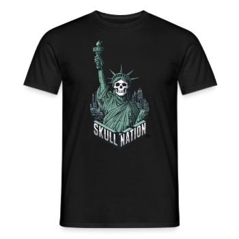 Skull Nation - Skull, Totenkopf, New York - Männer T-Shirt - Schwarz - Vorne - AI Model Male 178 light (178cm)