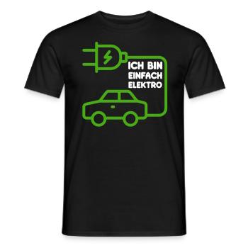Ich bin einfach Elektro lustige Elektroauto Spruch - Männer T-Shirt - Schwarz - Vorne - AI Model Male 178 light (178cm)