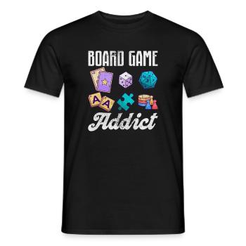 Board game - Men's T-Shirt - black - Front - AI Model Male 178 light (178cm)