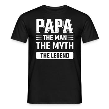 Papa ein Mann eine Legende lustige Vater Sprüche - Männer T-Shirt - Schwarz - Vorne - AI Model Male 178 light (178cm)