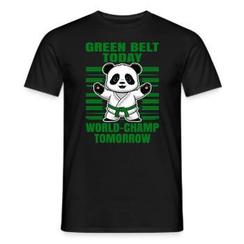 Grüner Gürtel heute Weltmeister morgen. Judo Shirt - Männer T-Shirt - Schwarz - Vorne - AI Model Male 178 light (178cm)