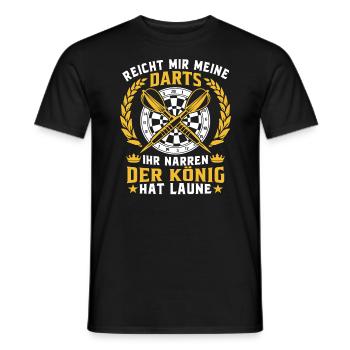 Meine Darts ihr narren der König hat Laune - Männer T-Shirt - Schwarz - Vorne - AI Model Male 178 light (178cm)