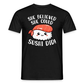 Sushi Essen Japan Nigiri Geschenk - Männer T-Shirt - Schwarz - Vorne - AI Model Male 178 light (178cm)